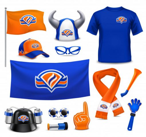 sport supporters fans accessories realistic set 1284 17411